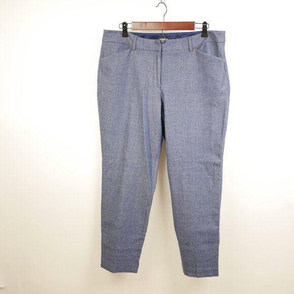 EXPRESS Women's 14 Blue & pink LOT OF 2 PAIRS Slacks Columnist Fit ankle pants - Picture 8 of 16